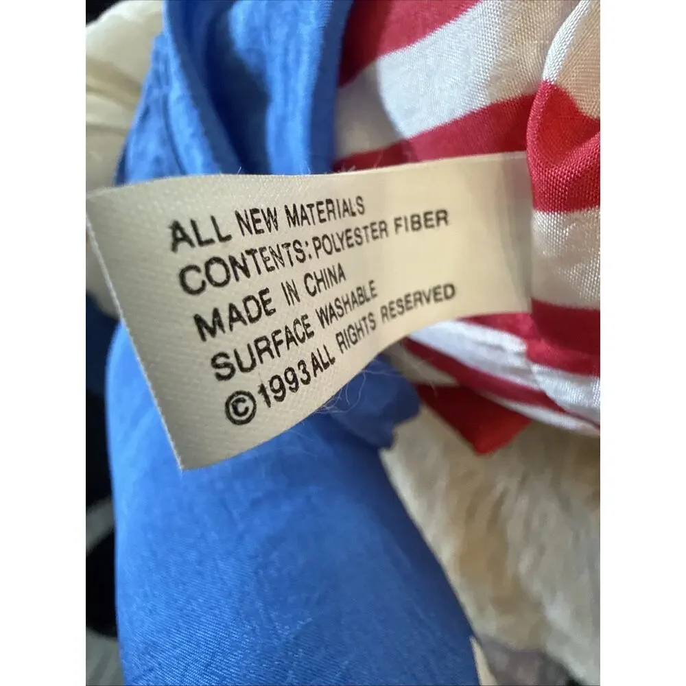 Vintage 1993 International Silver Uncle Sam Plush Shelf Sitter 32” Patriotic